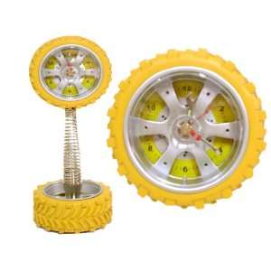  Rubber Wheel Desck Clock Yellow