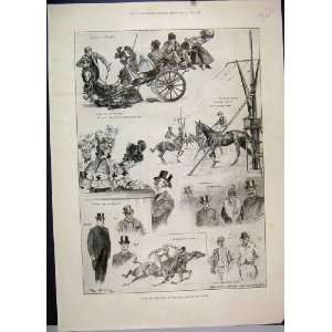  Derby Day Sketches Royal Box Horses 1898 Antique Print 