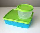 tupperware sandwich keeper square away snack cup set peacook lime