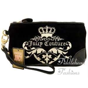  Juicy Couture Handbag Wristlet Wallet Black Velvet 