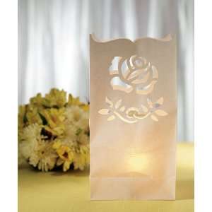  Light The Way Luminary Bags with Die Cut Rose Pattern 