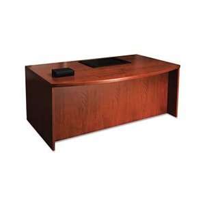  New   Mira Series Wood Veneer Bow Front Desk, 72w x 42d x 