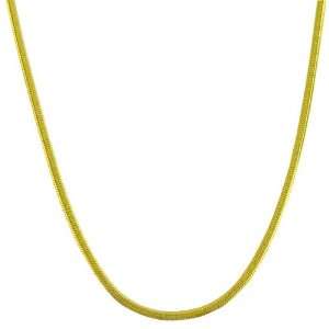  14 Karat Yellow Gold Oval Snake Chain (18 inch): Jewelry