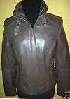 ITALIAN FITTED LAMBSKIN LEATHER JACKET TAUPE BROWN S