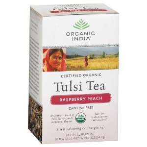  Organic India USA   Tulsi Raspberry Peach Tea, 18 bags 