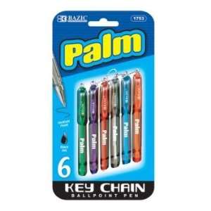  BAZIC Palm Mini Ballpoint Pen w/ Key Ring (6/Pack) Case 