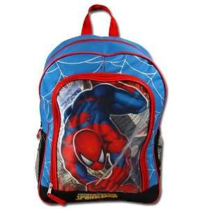 Spiderman Large Canvas School Backpack with Mesh Side Pockets (16 Inch 