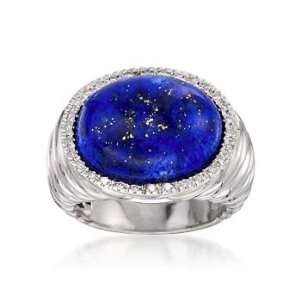  Lapis and .10 ct. t.w. Diamond Ring In Sterling Silver 