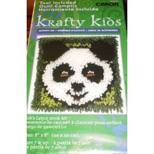  Krafty Kids Latch Hook Kit 8X8 Panda: Arts, Crafts 