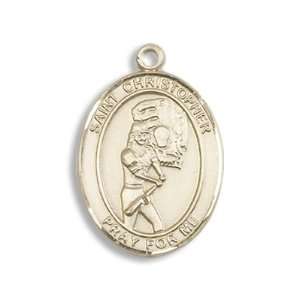   St. Christopher Sport Softball 14KT Gold Medal Patron Saint: Jewelry