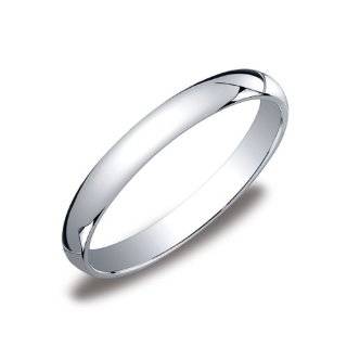 Womens 10k White Gold Wedding Band Ring (2mm), Size 4: Jewelry 
