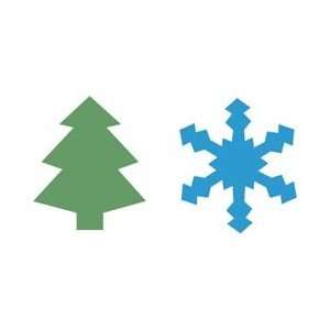  EK Success Paper Shapers Punches 2/Pkg Snowflake & Fir Tree 