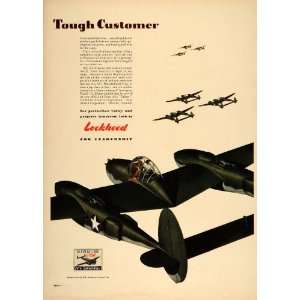  1942 Ad WWII Lockheed Fighter Planes P38 Lightning Air 