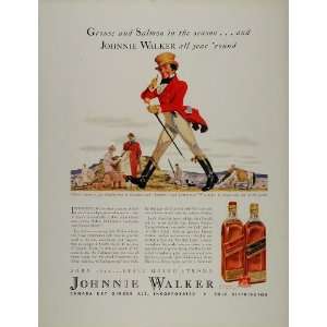 1934 Ad Johnnie Walker Scotch Whisky Gun Shooting Box 