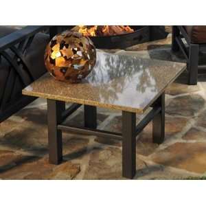   Aluminum Granite 24 Square Stone Patio End Table: Home & Kitchen
