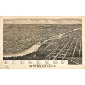  Panoramic Map Panoramic view of the city of Minneapolis, Minnesota 