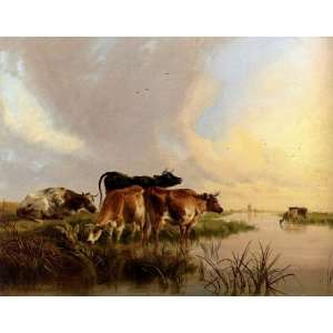   Sidney Cooper   32 x 24 inches   Cattle Watering