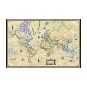  American Map 629056 Antique Style World Map: Office 