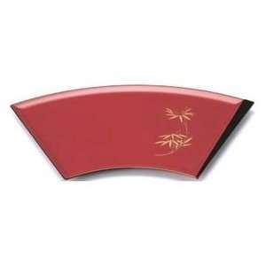    Plastic Lacquer Fan Shape Sushi Plate Red