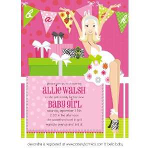  Baby Banner   Pink (Blonde) Invitations Health & Personal 