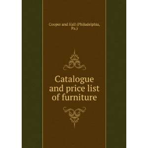   price list of furniture. Pa.) Cooper and Hall (Philadelphia Books