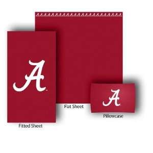 NCAA Alabama Crimson Tide Fitted/Flat Bed Sheet and Pillow Case Set 
