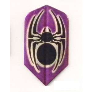   Purple/Black Metallic Tribal Spider Dart Flights