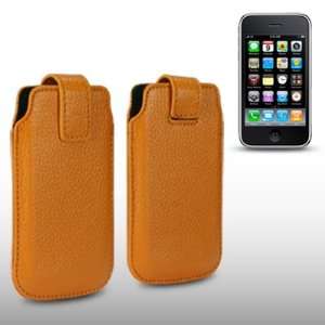  IPHONE 3G 3GS TAN TEXTURED PU LEATHER SLIP CASE BY 
