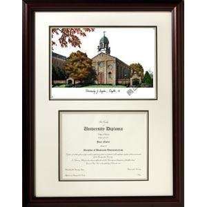  University of Dayton Graduate Framed Lithograph w/ Diploma 