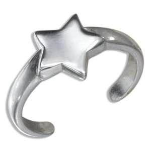  Sterling Silver Solid Star Toe Ring.: Jewelry