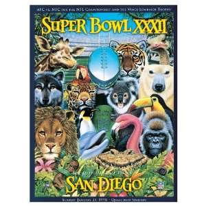 Canvas 36 x 48 Super Bowl XXXII Program Print   1998, Broncos vs 
