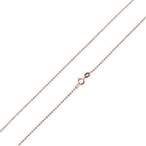  Rose Gold Plated Silver Italian 16 Bead Chain 1.5mm 