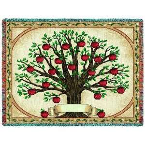  Apple Family Tree Embroidery Tapestry Throw Blanket
