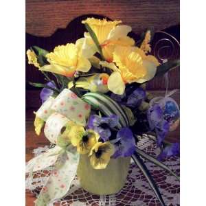    Yellow Spring/Easter Flower Pot Arrangement