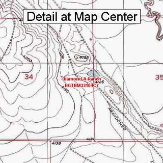 USGS Topographic Quadrangle Map   Diamond A Ranch, New Mexico (Folded 