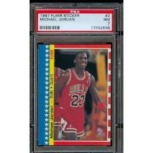  1987 Fleer Sticker #2 Michael Jordan Chicago Bulls 