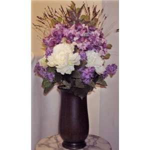   Tuscan Style Violet Silk Hydrangeas & Peonies Floral