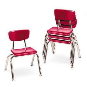  Virco 3000 Series Classroom Chairs, Seat 12h, Red, Four 
