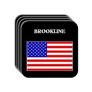  US Flag   Brookline, Massachusetts (MA) Set of 4 Mini 