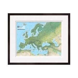 Physical Map Of Europe Ngs Atlas Of The World Eighth Edition Framed 