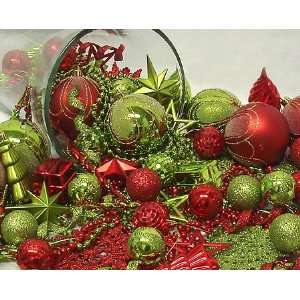   Pack of Shatterproof Red & Kiwi Christmas Ornaments