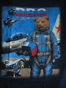 shirt. Russia. Air Force. Size L. Dark blue. Bear, dog  