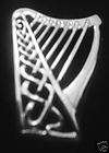 Sterling Silver Celtic Harp Brooch Pin Irish Made Music 925