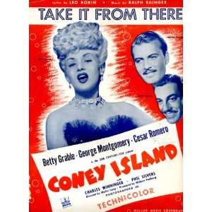 Take It From There Vintage 1942 Sheet Music from Coney Island with 