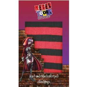  Red and Black Striped Stockings   Rebel Toons Costume 