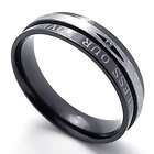 Mens Womens Silver Black LOVE Stainless Steel Ring Size 7,8,9,10,11 