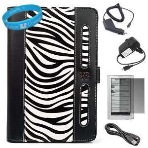  Black / White Zebra Print Executive Leather Portfolio Case 