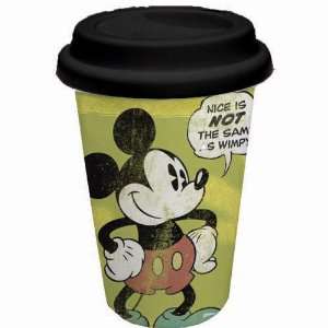    Disney Mickey Nice Not Same Ceramic Travel Mug: Kitchen & Dining