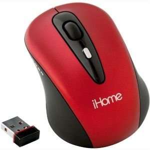  iHome IH M175ZR RED MID SIZE WIRELESS LASER MOUSE 