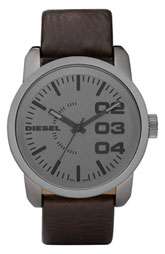 NEW! DIESEL® Large Round Leather Strap Watch $140.00